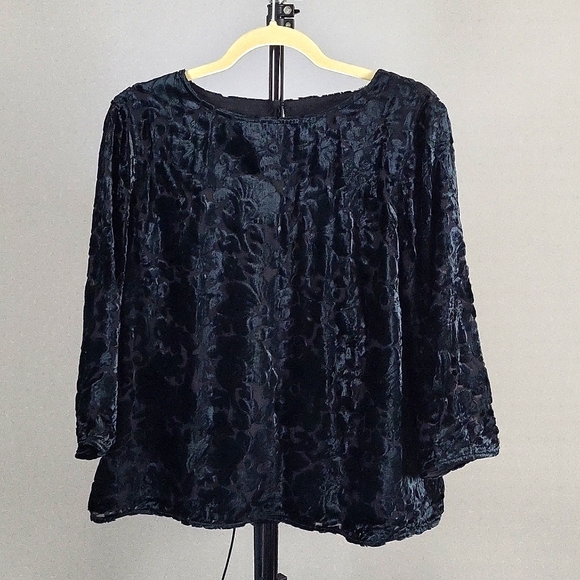 RSVP by Talbots Velvety Floral Burnout Top, Women's Petite Large, New - Picture 3 of 8